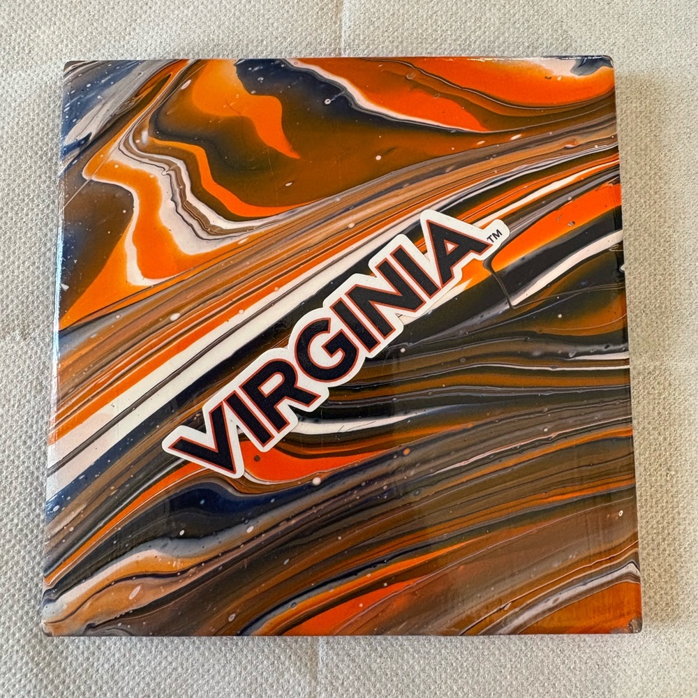 Virginia Abstract Art Canvas - Orange and Brown
Cavs Poured Painted Tile Coaster